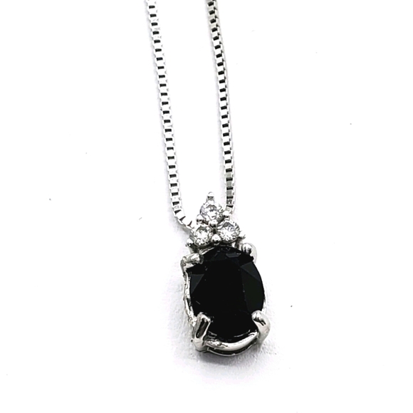Swarovski Jewelry - Swarovski Jet Black Sterling Silver Necklace Penda